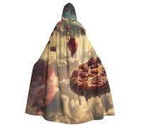WAFICAC Mantello con cappuccio per cosplay Pizza In The Sky, mantello per cosplay di Halloween