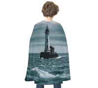 WAFICAC Mantello da vampiro reversibile per Halloween, leggero e confortevole, per costumi da strega, da donna e da uomo, stile faro e oceano.