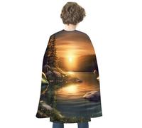 WAFICAC Mantello per adulti di Halloween, mantelli per campeggio sul lago, mantelli per feste per adulti, mantello unisex, mantello rosso reversibile