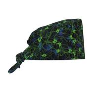 WAFICAC Neuron Neurology Brain Cell Working cap Scrub cap con Fascia antisudore Regolabile Unisex da Donna con Lacci posterioriCappelli Chirurgici