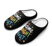 WAFICAC Pantofole da uomo in cotone Game Night Host, comode pantofole in memory foam, da indossare in casa o all'aperto