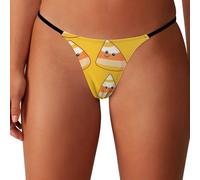 WAFICAC Perizoma Traspirante Carino Candy Corn per Donna, Elasticizzato, a Vita Bassa, con Schiena a T, Mutandine Invisibili