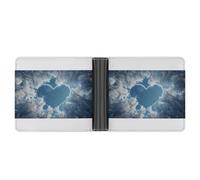 WAFICAC Portafoglio bifold a forma di cuore con cielo e neve per uomo e donna, portafogli in pelle, borsa compatta con scomparti per carte