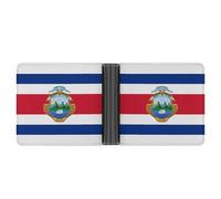 WAFICAC Portafoglio bifold con emblema della bandiera nazionale della Costa per uomo e donna, portafogli in pelle, borsa compatta con scomparti per carte