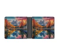 WAFICAC Portafoglio bifold con scena autunnale sulle Dolomiti in Italia, per uomo e donna, portafogli in pelle, borsa compatta con scomparti per carte