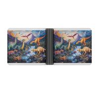 WAFICAC Portafoglio bifold Dinosaur Jungle World per uomo e donna, in pelle, compatto, con scomparti per carte