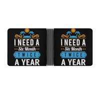 WAFICAC Portafoglio bifold Need Vacation Twice A Year per uomo e donna, portafogli in pelle, borsa compatta con scomparti per carte