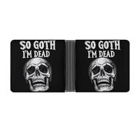 WAFICAC Portafoglio bifold So Goth I'm Dead per uomo e donna, portafogli in pelle, borsa compatta con scomparti per carte