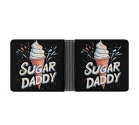 WAFICAC Portafoglio bifold Sugar Daddy Ice Cream Cone per uomo e donna, in pelle, compatto, con scomparti per carte