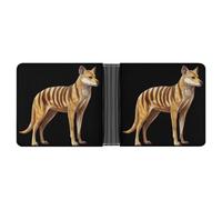 WAFICAC Portafoglio bifold Tasmanian Tiger per uomo e donna, in pelle, compatto, con scomparti per carte
