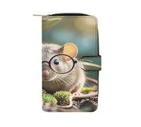 WAFICAC Portafoglio con occhiali e topo della Guinea, porta carte di credito alla moda, grande capacità, fermasoldi, portafoglio sottile in pelle per uomo e donna