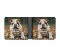 WAFICAC Portafoglio da uomo a forma di simpatico bulldog, sottile, porta carte di credito, fermasoldi, portamonete portatile, regalo per uomo