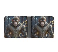 WAFICAC Portafoglio da uomo Invincible Monkey, sottile, porta carte di credito, fermasoldi, portamonete portatile, regalo per uomo