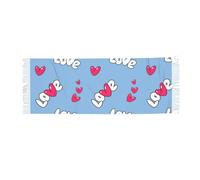 WAFICAC Sciarpa con frange a quadri ultra morbida con motivo d'amore per San Valentino - Sciarpe invernali in cashmere da 77" x 27" per donne e uomini