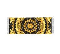WAFICAC Sciarpa con frange a quadri ultra morbidi e mandala dorati astratti floreali - Sciarpe invernali in cashmere da 77" x 27" per donne e uomini