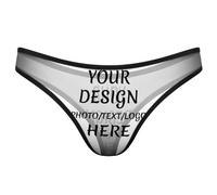 WAFICAC Slip Personalizzati Perizoma da Donna Personalizzati Aggiungi Il Tuo Testo Fotografico Mutande Perizoma Senza Cuciture da Donna Elasticizzati Morbidi
