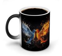WAFICAC Tazza che cambia colore con il calore, divertente fuoco e acqua, tazza da caffè con manico, tazze in ceramica sensibili al calore, tazze novità personalizzate, tazze da tè calde per uomini e
