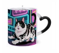 WAFICAC Tazza da caffè con manico a forma di orecchio, motivo: gatto domestico, 11 once, tazze in ceramica divertenti, tazze personalizzate, tazze da tè calde per regali da uomo e donna