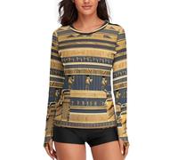 WAFICAC Top da Donna con Stampe di affreschi faraonici egizi, Magliette a Maniche Lunghe per L'Estate, Top Casual in Seta Ghiaccio per l'allenamento.