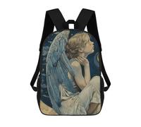 WAFICAC Zaino per laptop con ali blu e angelo, borsa a tracolla da viaggio alla moda da 17 pollici, borsa a tracolla per il lavoro
