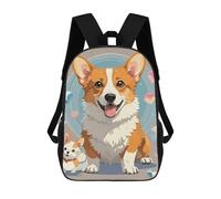 WAFICAC Zaino per laptop con illustrazione di un tico cane Corgi, borsa a tracolla da viaggio alla moda da 17 pollici, borsa a tracolla per il lavoro