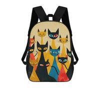 WAFICAC Zaino per laptop con motivo Un gruppo di gatti, borsa a tracolla da viaggio alla moda da 17 pollici, borsa a tracolla per il lavoro