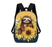 WAFICAC Zaino per laptop da 17 pollici con bradipo seduto su un girasole, borsa a tracolla alla moda per viaggiare
