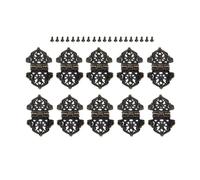 WAFOHSR 10 Pz Vintage Hollow Fiore Cerniera 53 * 28mm Cerniere In Lega Di Zinco For Scatola Di Legno Porta Armadio Valigia Ferramenta For Mobili FAI DA TE Facile Da Installare(Antique Bronze)