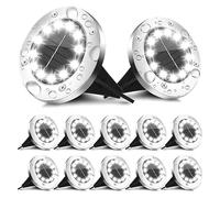 WAFOHSR 12pcs 20LED Disco Di Energia Solare Luce Esterna Giardino Sotterranea Della Piattaforma Riflettore Sepolto Lampada A Led Decorazione Del Bright Energy Efficient(Warm White)