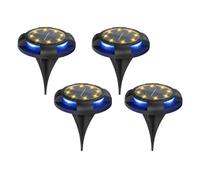 WAFOHSR Confezione Da 4/8 Luci A Disco A Energia Solare For Esterni Giardino, Sotterranee Solari, Ponte, Faretti, Lampada A LED Interrata, Decorazione Del Bright Energy Efficient(Warm and blue,1box)