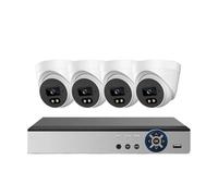 WAFOHSR Di Sicurezza Con Telecamera A Cupola POE 4K, Kit NVR 8 Canali, Visione Notturna A Colori, Videosorveglianza IP For Soffitto Domestico, 4 Rilevamento Del Movimento(1T,10CH NVR 4 Camera)