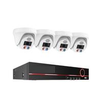 WAFOHSR Di Telecamere Sicurezza POE Ultra HD 8MP 4K, Audio Bidirezionale, Rilevamento Del Volto, Set Videosorveglianza CCTV H.265 A Colori Notturni Rilevamento Del Movimento(4T,8MP 8CH 4pcs Camera)