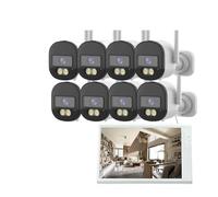 WAFOHSR Di Videosorveglianza Smart Life 5MP 8CH Wi-Fi NVR Con Monitor LCD Da 10,1'', Kit Telecamere Bullet For Visione Notturna A Colori Rilevamento Del Movimento(None,8 Camera 8CH NVR)