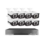 WAFOHSR Kit Di Sicurezza 4K 8MP 8CH POE NVR Registrazione Audio Esterna Rilevamento Umano Telecamera IP Bullet Videosorveglianza Smart Life Rilevamento Del Movimento(None,8CH NVR 8pcs cam)