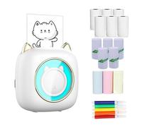 WAFOHSR Mini Stampante Tascabile Stampante Termica Portatile Connessione BT Wireless 203 DPI For Etichette For Immagini Diario Di Note Artigianali Fai-da-te Facile Da Usare(Set 1)