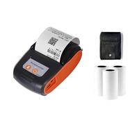 WAFOHSR Mini Stampante Termica For Ricevute POS Wireless Bluetooth 58 Mm Portatile For Biglietti, Fatture, Fatture, Vendita Al Dettaglio Con 3 Rotoli Facile Da Usare(Orange)
