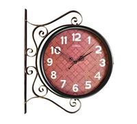 WAFOHSR Orologio Da Parete Vintage Bifacciale In Ferro Muto Con Numeri Romani E Arabi For L'orologio Decorativo Della Casa Preciso E Silenzioso(Style 13)