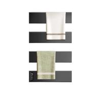 WAFOHSR Portasciugamani Elettrico Intelligente Senza Punzonatura, Asciugamano da Bagno, Riscaldamento E Stendino, for Disinfezione, Accessori for Il Basso Consumo Energetico(Black-4-Hidden Wire)