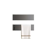 WAFOHSR Portasciugamani Elettrico Intelligente Senza Punzonatura, Asciugamano da Bagno, Riscaldamento E Stendino, for Disinfezione, Accessori for Il Basso Consumo Energetico(Gray-2-Hidden Wire)