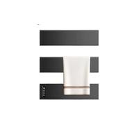 WAFOHSR Portasciugamani Elettrico Intelligente Senza Punzonatura, Asciugamano da Bagno, Riscaldamento E Stendino, for Disinfezione, Accessori for Il Basso Consumo Energetico(Black-3-Hidden Wire)