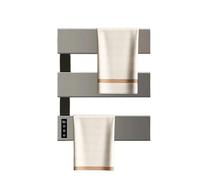 WAFOHSR Portasciugamani Elettrico Intelligente Senza Punzonatura, Asciugamano da Bagno, Riscaldamento E Stendino, for Disinfezione, Accessori for Il Basso Consumo Energetico(Gray-3-Exposed Wire)