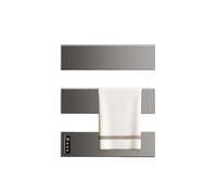 WAFOHSR Portasciugamani Elettrico Intelligente Senza Punzonatura, Asciugamano da Bagno, Riscaldamento E Stendino, for Disinfezione, Accessori for Il Basso Consumo Energetico(Gray-3-Hidden Wire)