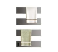 WAFOHSR Portasciugamani Elettrico Intelligente Senza Punzonatura, Asciugamano da Bagno, Riscaldamento E Stendino, for Disinfezione, Accessori for Il Basso Consumo Energetico(Gray-4-Hidden Wire)