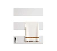 WAFOHSR Portasciugamani Elettrico Intelligente Senza Punzonatura, Asciugamano da Bagno, Riscaldamento E Stendino, for Disinfezione, Accessori for Il Basso Consumo Energetico(White-3-Hidden Wire)