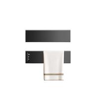 WAFOHSR Portasciugamani Elettrico Intelligente Senza Punzonatura, Asciugamano da Bagno, Riscaldamento E Stendino, for Disinfezione, Accessori for Il Basso Consumo Energetico(Black-2-Hidden Wire)