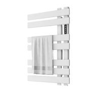 WAFOHSR Radiatore for Asciugamani da Bagno in Bianco E Nero, Controllo Intelligente, Portasciugamani Riscaldato Elettrico, Scaldasalviette A Parete Basso Consumo Energetico(72-White-Touch-Right)
