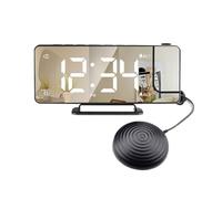 WAFOHSR Sveglia Creativa A Vibrazione Forte Orologio A Specchio Digitale A Led Con Scuotitore Da Letto Luminosità Regolabile For Chi Dorme Pesantemente For Adulti Non Udenti Proiezione Chiara(Style2)