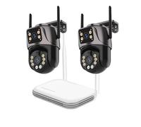 WAFOHSR Telecamera Di Sicurezza PTZ Tracciabile WiFi 8CH 3K 6MP Con Doppio Obiettivo Esterno, Kit Video Sorveglianza Visiva Impermeabile A Schermo Rilevamento Del Movimento(1T)