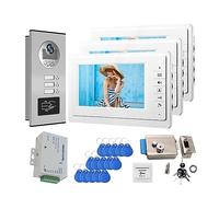 WAFOHSR Videocitofono A Colori Da 7 Pollici Campanello RFID Di Telecamere Controllo Accessi For Citofono Multi Appartamenti 2/3/4 Unità Audio Bidirezionale(530-V70F-V3)