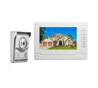 WAFOHSR Videocitofono Da 7 Pollici Con Monitor, Kit Videocamera Supporto Sblocco, Monitoraggio, Citofono Bidirezionale For Villa Appartamento Ufficio Casa Audio Bidirezionale(White)